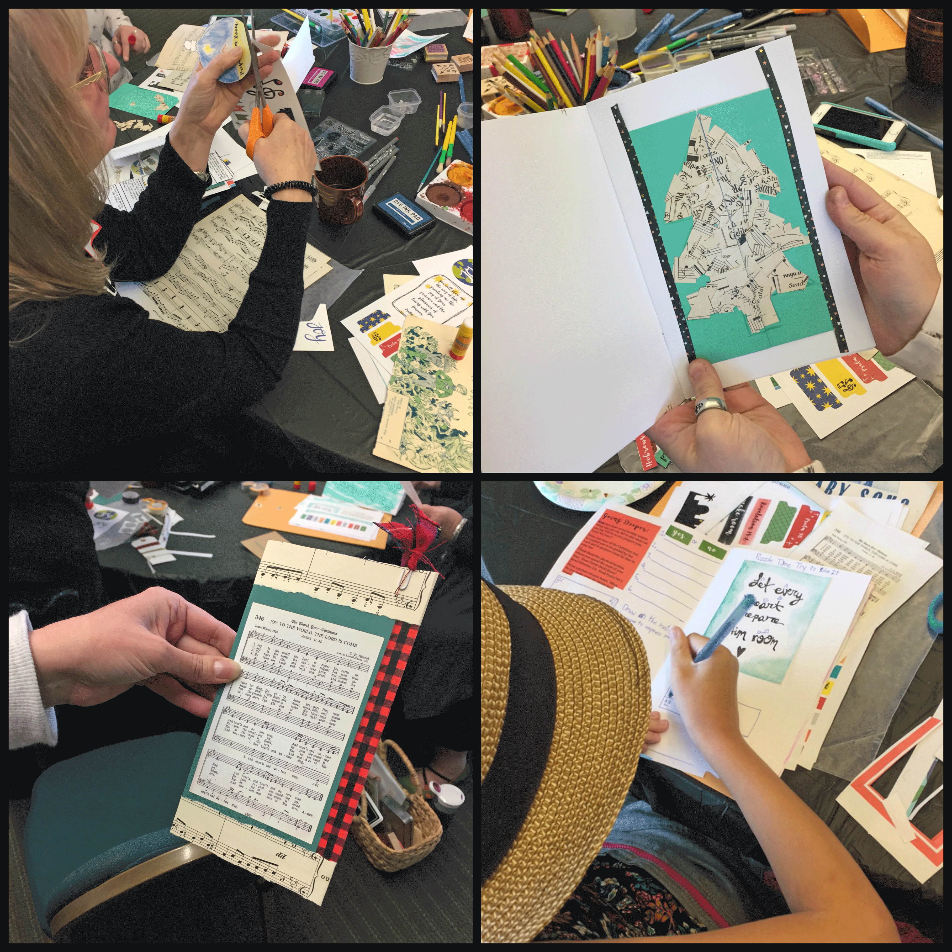 Collage from Christmas Bible journaling workshop